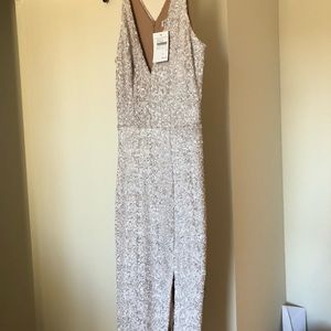 Ivory designer dress size M knee height